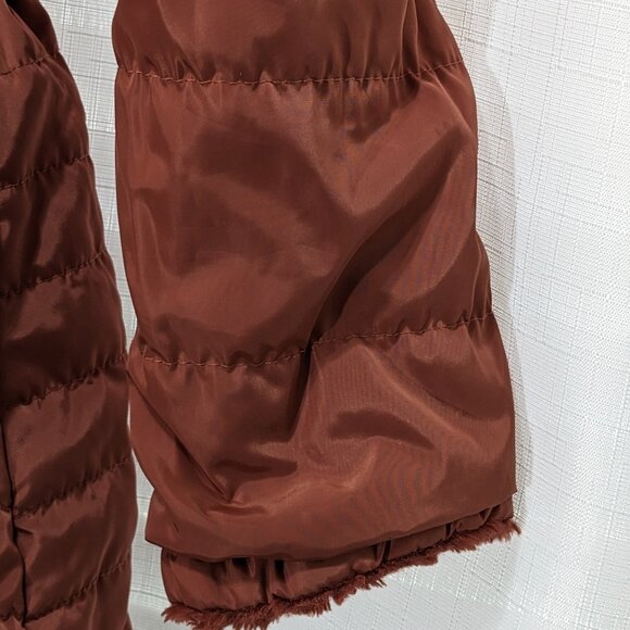 BEBE Women's Winter Coat Reversible Faux Fur Lined Anorak Parka Puffer Jacket - Picture 5 of 16